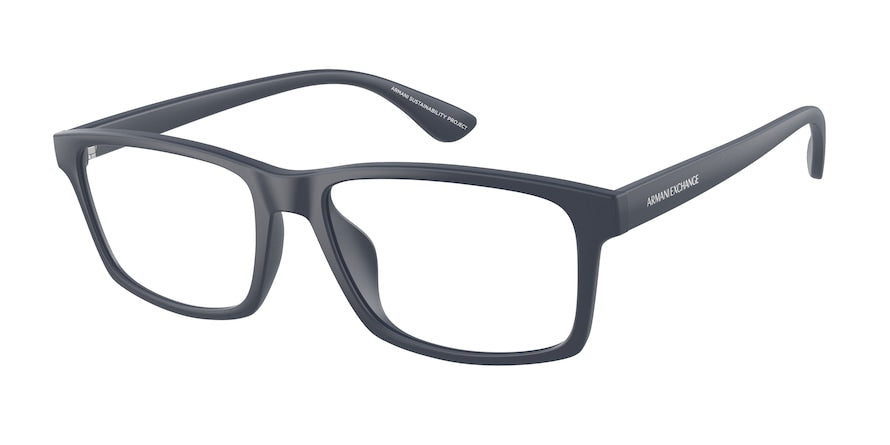 Exchange Armani AX3083U Rectangle Eyeglasses  8181-MATTE BLUE 56-17-145 - Color Map blue