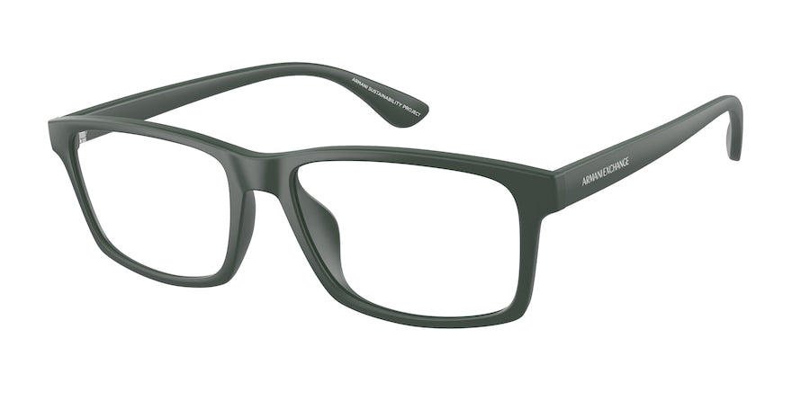 Exchange Armani AX3083U Rectangle Eyeglasses  8272-MATTE GREEN 56-17-145 - Color Map green