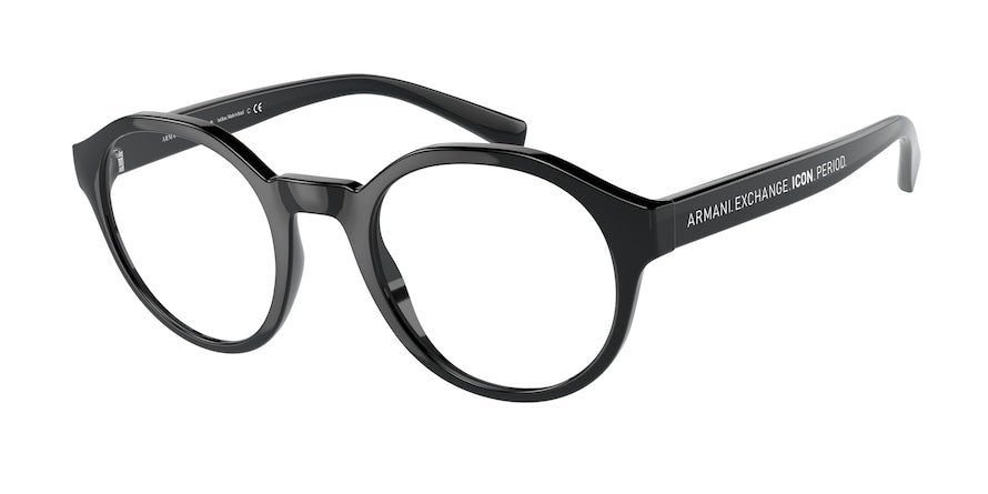 Exchange Armani AX3085F Phantos Eyeglasses  8158-BLACK 49-22-145 - Color Map black