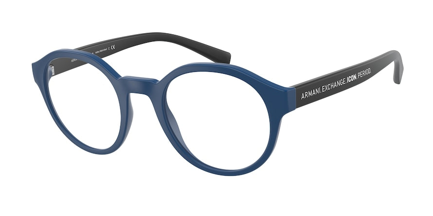 Exchange Armani AX3085F Phantos Eyeglasses  8168-MATTE BLUE 49-22-145 - Color Map blue