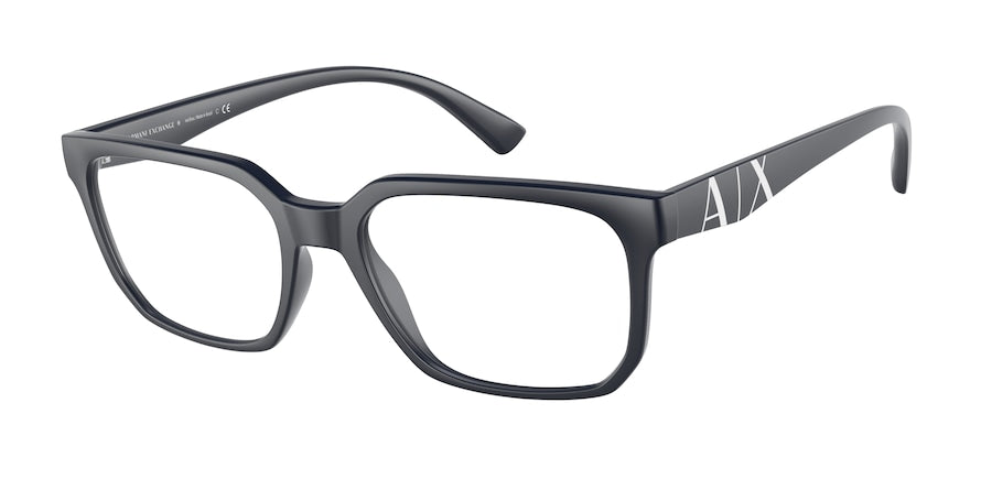 Exchange Armani AX3086F Rectangle Eyeglasses  8181-MATTE BLUE 54-18-145 - Color Map blue