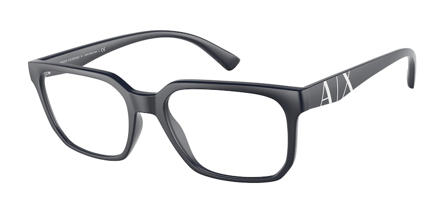 Exchange Armani AX3086 Rectangle Eyeglasses  8181-MATTE BLUE 54-18-145 - Color Map blue