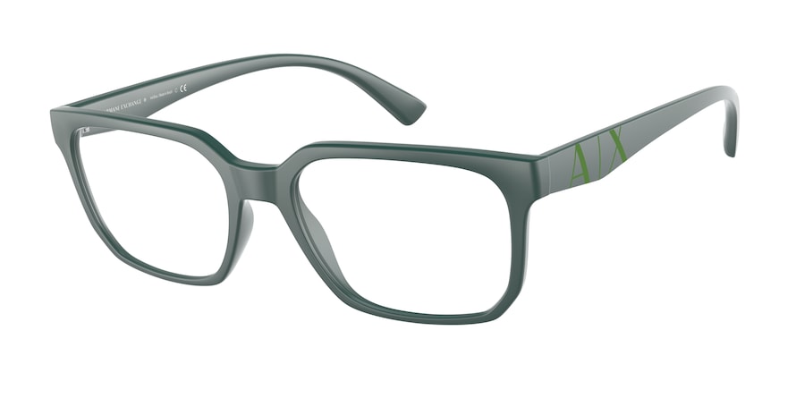 Exchange Armani AX3086 Rectangle Eyeglasses  8301-MATTE GREEN 54-18-145 - Color Map green