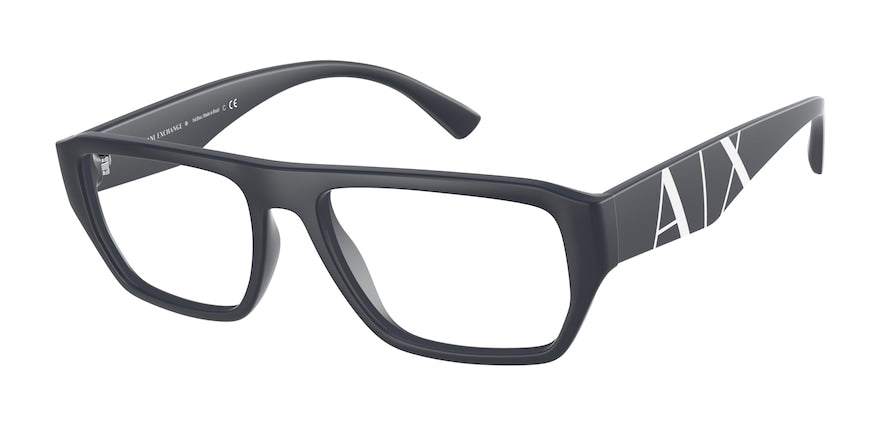 Exchange Armani AX3087 Rectangle Eyeglasses  8181-MATTE BLUE 54-17-145 - Color Map blue