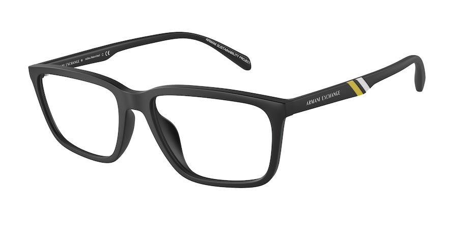 Exchange Armani AX3089U Pillow Eyeglasses  8078-MATTE BLACK 55-17-145 - Color Map black