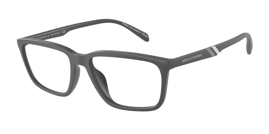 Exchange Armani AX3089U Pillow Eyeglasses  8180-MATTE GRAY 55-17-145 - Color Map grey