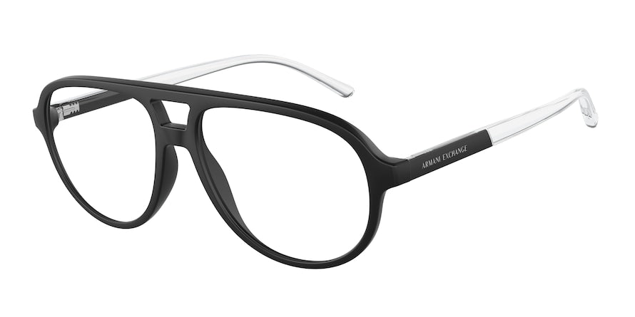 Exchange Armani AX3090 Phantos Eyeglasses  8078-MATTE BLACK 55-15-145 - Color Map black