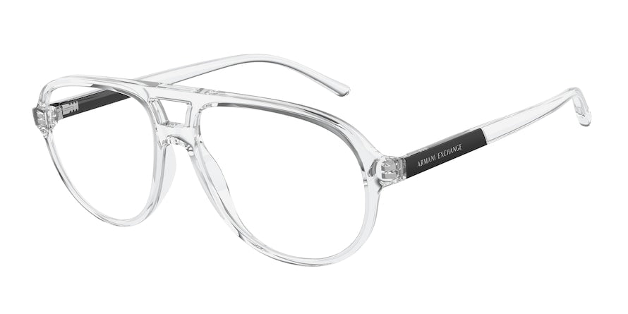 Exchange Armani AX3090 Phantos Eyeglasses  8235-SHINY CRYSTAL 55-15-145 - Color Map clear