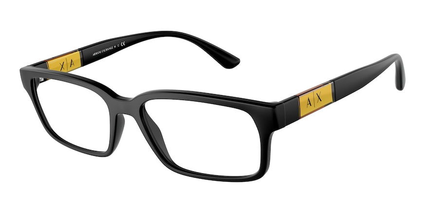 Exchange Armani AX3091F Rectangle Eyeglasses  8078-MATTE BLACK 56-17-145 - Color Map black