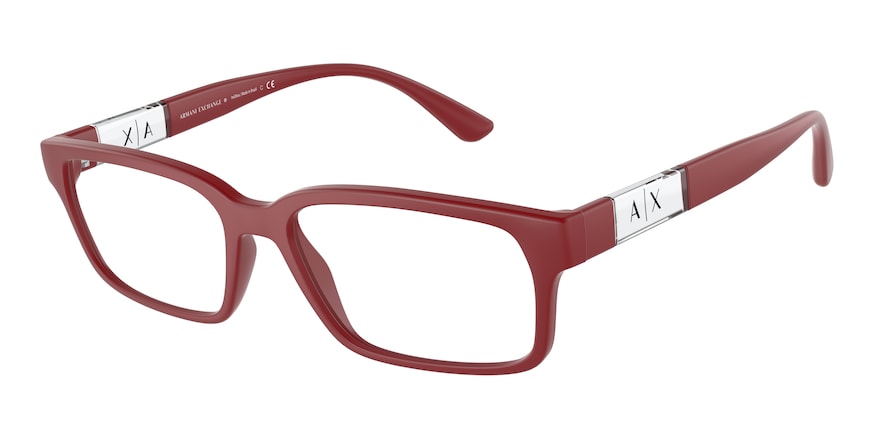 Exchange Armani AX3091 Rectangle Eyeglasses  8274-MATTE RED 56-17-145 - Color Map red