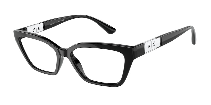 Exchange Armani AX3092F Cat Eye Eyeglasses  8158-SHINY BLACK 54-16-145 - Color Map black