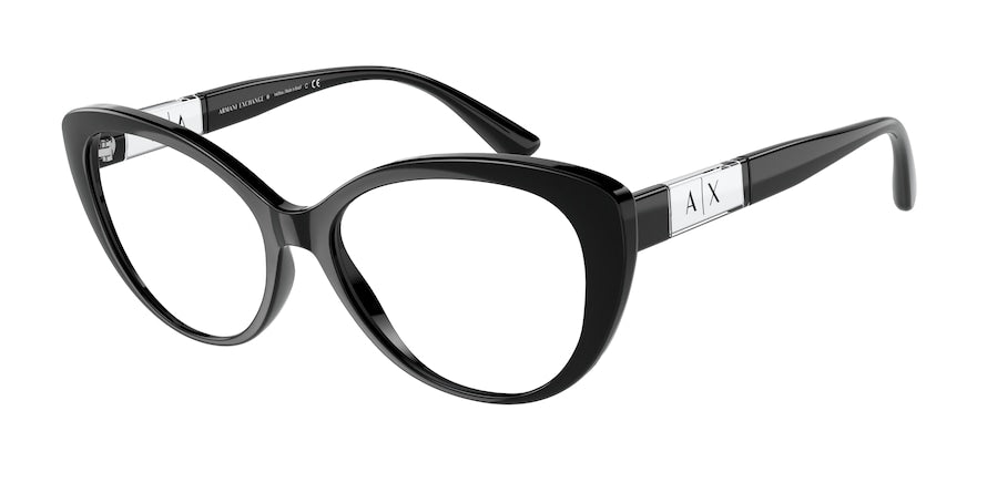 Exchange Armani AX3093 Cat Eye Eyeglasses  8158-SHINY BLACK 54-16-140 - Color Map black
