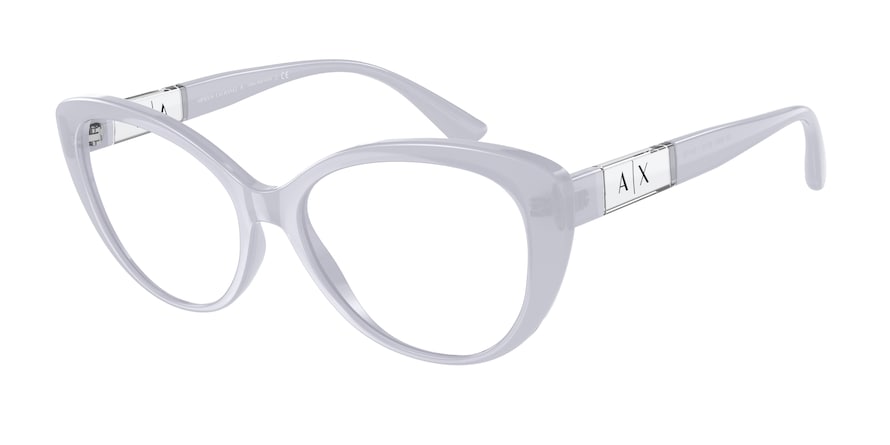 Exchange Armani AX3093 Cat Eye Eyeglasses  8210-SHINY OPALINE LIGHT BLUE 54-16-140 - Color Map light blue