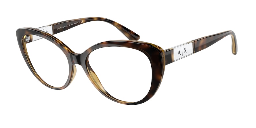 Exchange Armani AX3093 Cat Eye Eyeglasses  8213-SHINY HAVANA 54-16-140 - Color Map havana