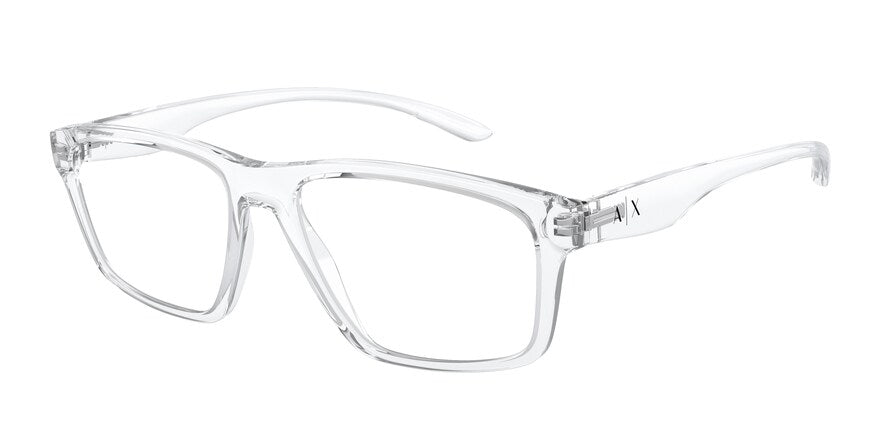Exchange Armani AX3094F Rectangle Eyeglasses  8333-SHINY CRYSTAL 56-17-140 - Color Map clear