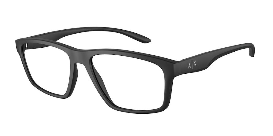 Exchange Armani AX3094 Rectangle Eyeglasses  8078-MATTE BLACK 56-17-140 - Color Map black