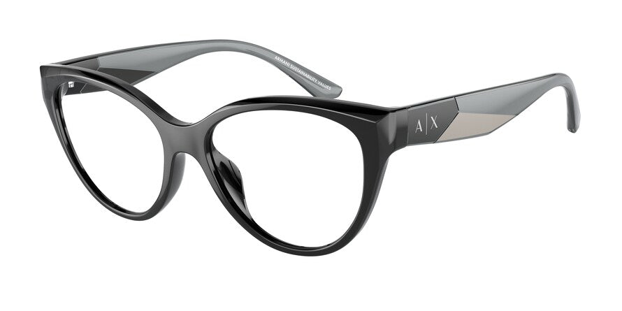 Exchange Armani AX3096U Cat Eye Eyeglasses  8158-SHINY BLACK 53-16-140 - Color Map black