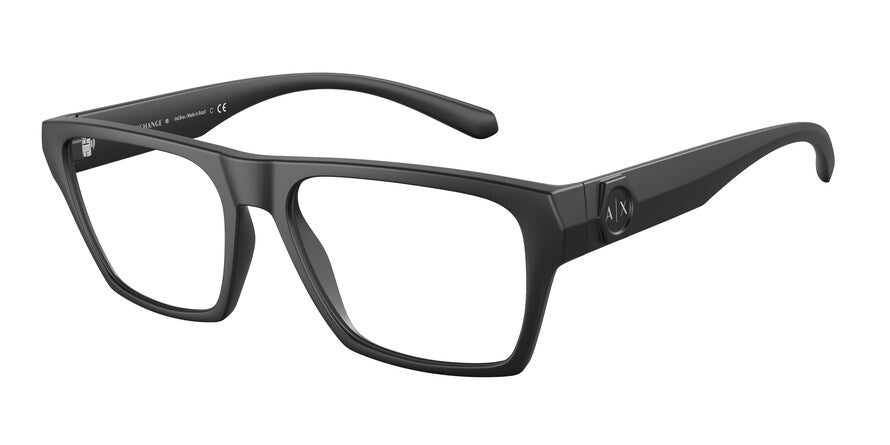 Exchange Armani AX3097F Pillow Eyeglasses  8078-MATTE BLACK 55-17-145 - Color Map black