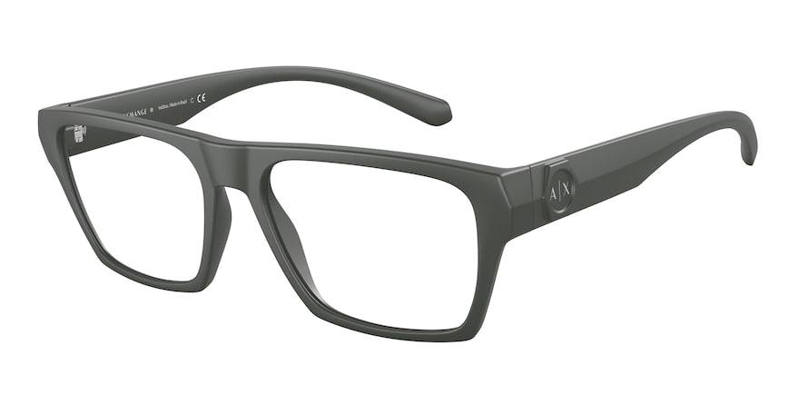 Exchange Armani AX3097 Pillow Eyeglasses  8301-MATTE DARK GREEN 55-17-145 - Color Map green