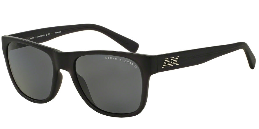 Exchange Armani AX4008 Square Sunglasses  802081-MATTE BLACK TRANSPARENT 56-18-135 - Color Map black