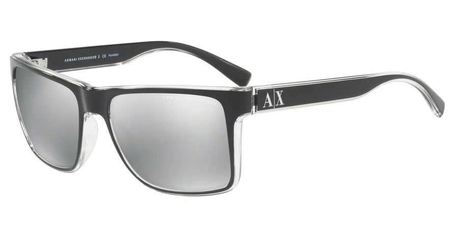 Exchange Armani AX4016 Square Sunglasses  8221Z3-TOP BLACK ON CRYSTAL 57-17-140 - Color Map black