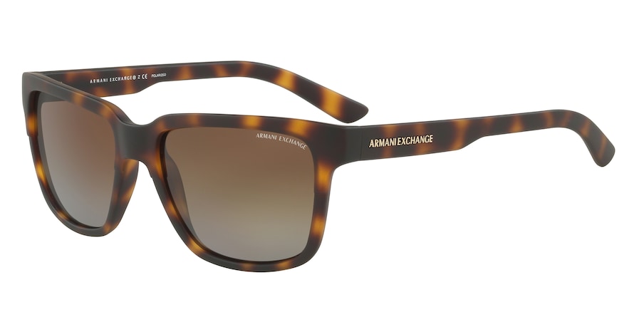 Exchange Armani AX4026S Square Sunglasses  8029T5-MATTE HAVANA 56-17-140 - Color Map havana