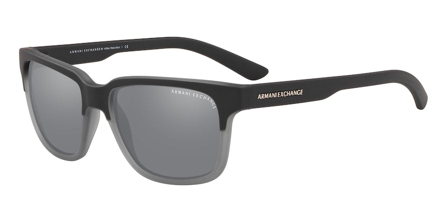 Exchange Armani AX4026S Square Sunglasses  81226G-MATTE BLACK & GREY 56-17-140 - Color Map black