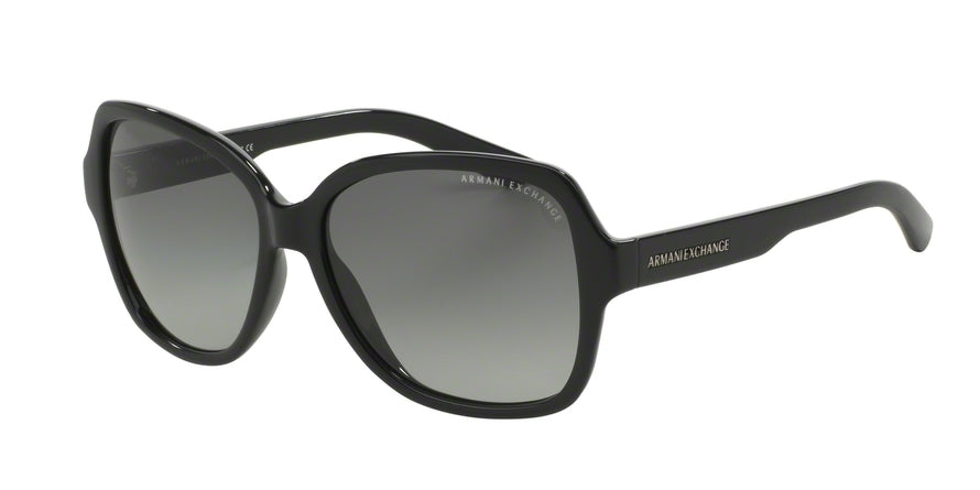 Exchange Armani FIT AX4029S Butterfly Sunglasses  800411-GLOSSY BLACK 57-15-135 - Color Map black