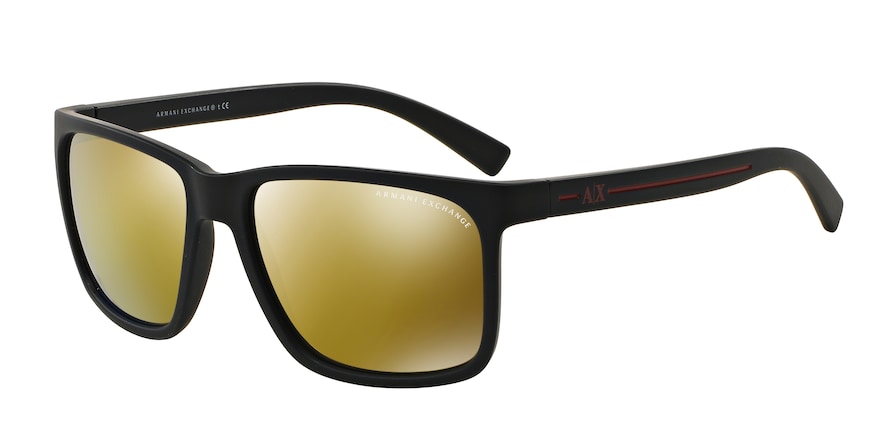 Exchange Armani AX4041SF Square Sunglasses  807897-MATTE BLACK 58-17-140 - Color Map black