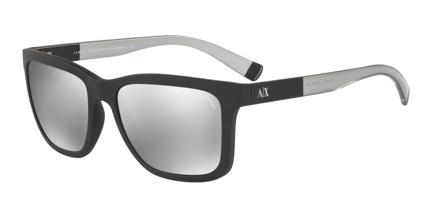 Exchange Armani AX4045S Rectangle Sunglasses  80786G-MATTE BLACK 56-18-140 - Color Map black