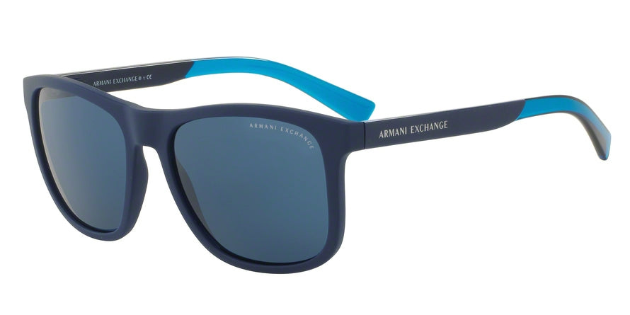 Exchange Armani AX4049SF Square Sunglasses  818380-MATTE BLUE 57-18-140 - Color Map blue