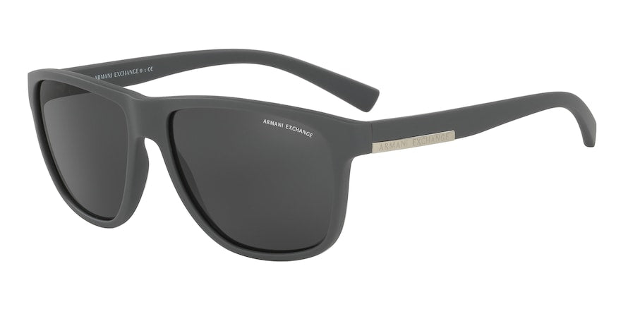 Exchange Armani AX4052S Rectangle Sunglasses  818087-MATTE GREY 58-16-140 - Color Map grey