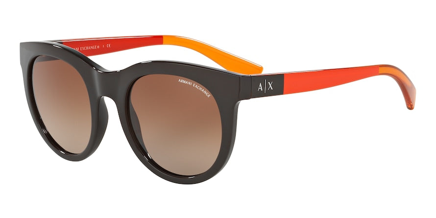 Exchange Armani AX4053SF Round Sunglasses  817513-PHANTOM BROWN 52-21-140 - Color Map brown