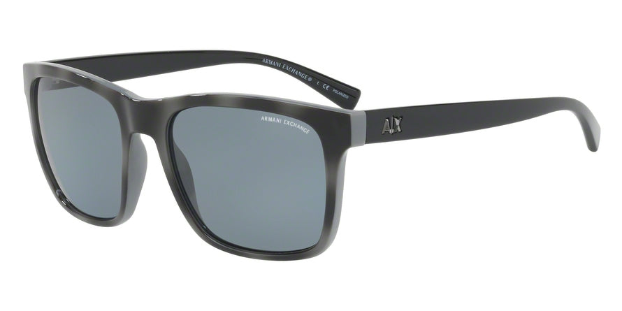 Exchange Armani AX4063S Square Sunglasses  822081-GREY/TOP MATTE GREY HAVANA 57-19-140 - Color Map grey