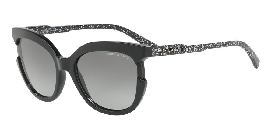 Exchange Armani AX4065S Irregular Sunglasses  815811-BLACK 55-18-140 - Color Map black