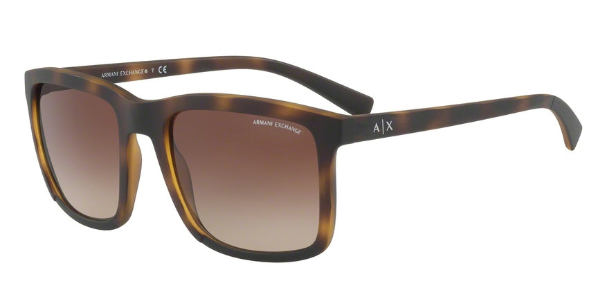 Exchange Armani AX4067SF Square Sunglasses  823113-MATTE HAVANA/BLACK 55-20-140 - Color Map havana