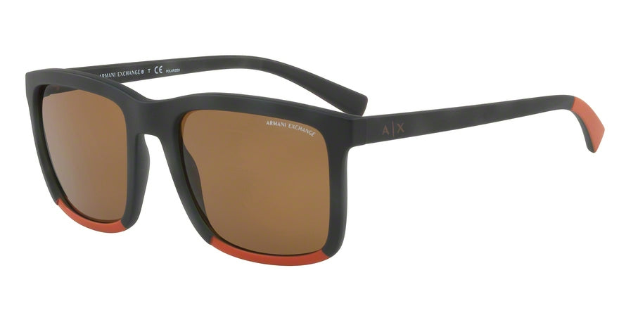 Exchange Armani AX4067S Square Sunglasses  822883-MT HAVANA (DARK MOSS)/ORANGE 55-20-140 - Color Map green