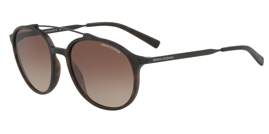 Exchange Armani AX4069SF Round Sunglasses  802913-MATTE HAVANA 57-18-140 - Color Map havana