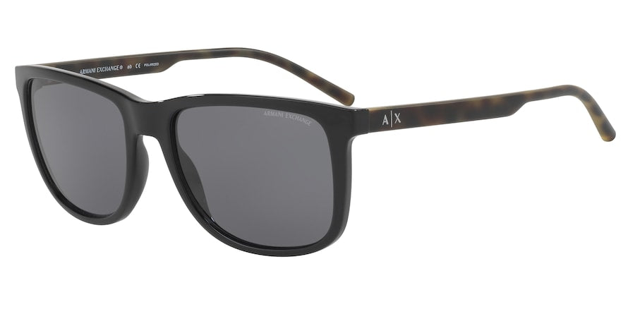 Exchange Armani AX4070S Pillow Sunglasses  815881-SHINY BLACK 57-18-145 - Color Map black