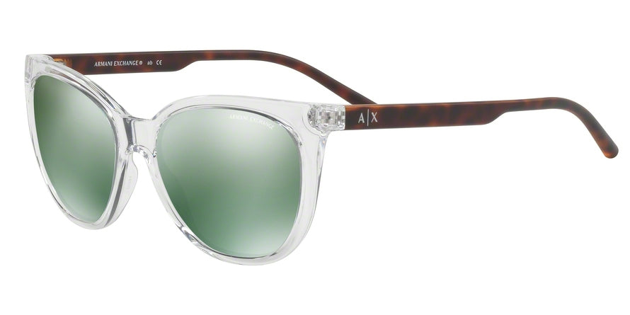 Exchange Armani AX4072S Cat Eye Sunglasses  82356R-TRANSPARENT CRYSTAL 55-17-140 - Color Map clear