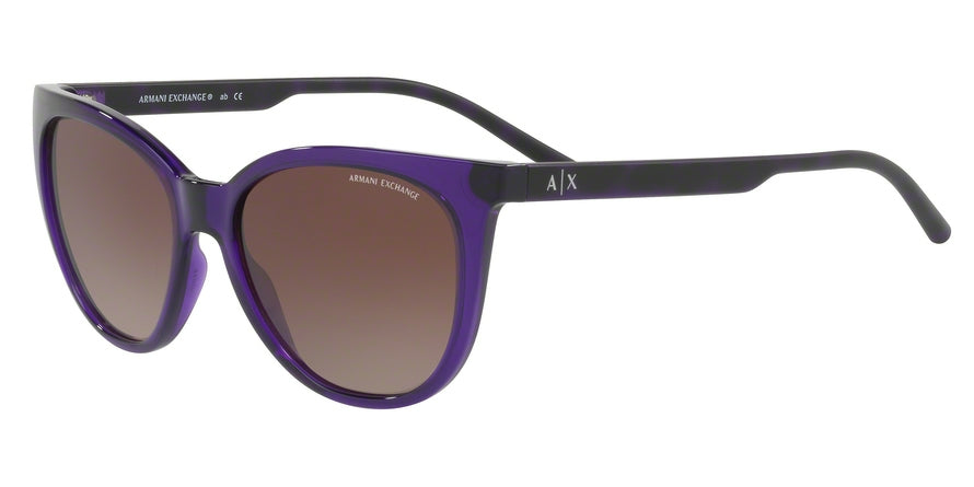 Exchange Armani AX4072S Cat Eye Sunglasses  823613-TRANSPARENT PURPLE 55-17-140 - Color Map purple/reddish