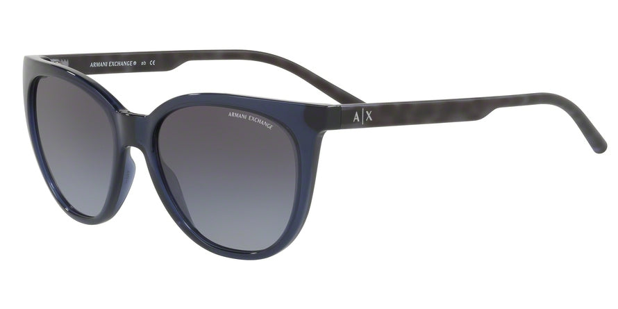 Exchange Armani AX4072S Cat Eye Sunglasses  82378G-TRANSPARENT BLUE 55-17-140 - Color Map blue