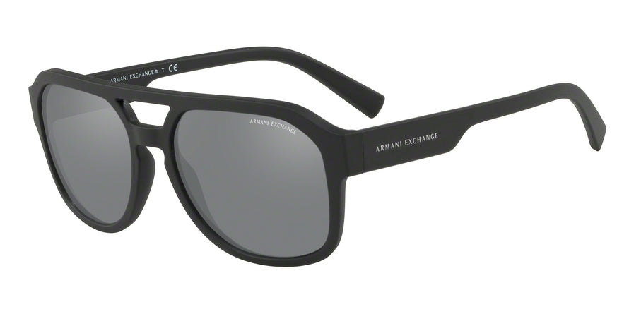 Exchange Armani AX4074S Rectangle Sunglasses  80786G-MATTE BLACK 57-18-140 - Color Map black