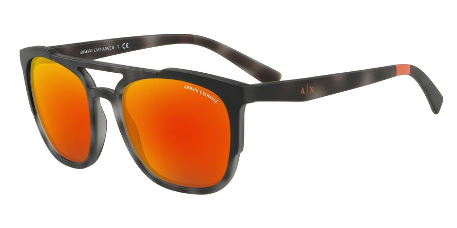 Exchange Armani AX4076S Irregular Sunglasses  825271-MATTE GREY HAVANA 56-19-140 - Color Map grey