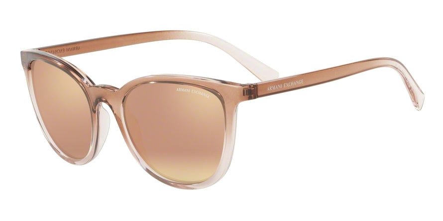 Exchange Armani AX4077SF Pillow Sunglasses  82574Z-TRANSP TUNDRA/TRANSP ROSE 56-19-145 - Color Map light brown