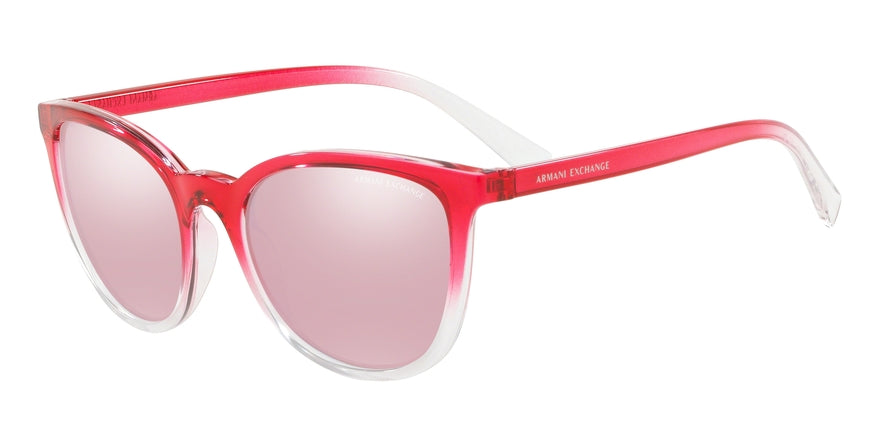 Exchange Armani AX4077S Pillow Sunglasses  82547V-TRANSPARENT PINK/CRYSTAL 55-20-140 - Color Map pink