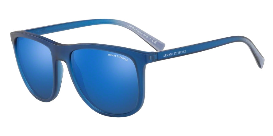 Exchange Armani AX4078S Square Sunglasses  825955-MATTE TRANSP NAVY 56-18-145 - Color Map grey