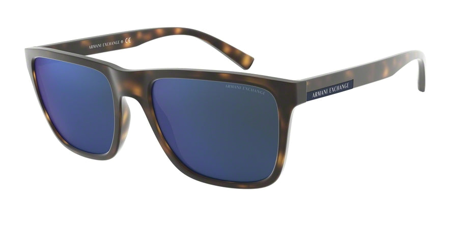 Exchange Armani AX4080SF Square Sunglasses  802980-MATTE HAVANA 57-19-145 - Color Map havana