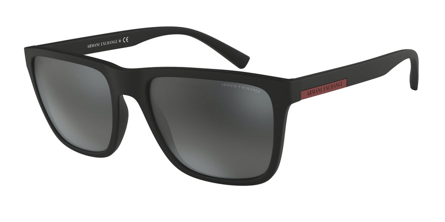 Exchange Armani AX4080SF Square Sunglasses  80786G-MATTE BLACK 57-19-145 - Color Map black