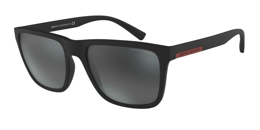 Exchange Armani AX4080S Square Sunglasses  80786G-MATTE BLACK 57-19-145 - Color Map black